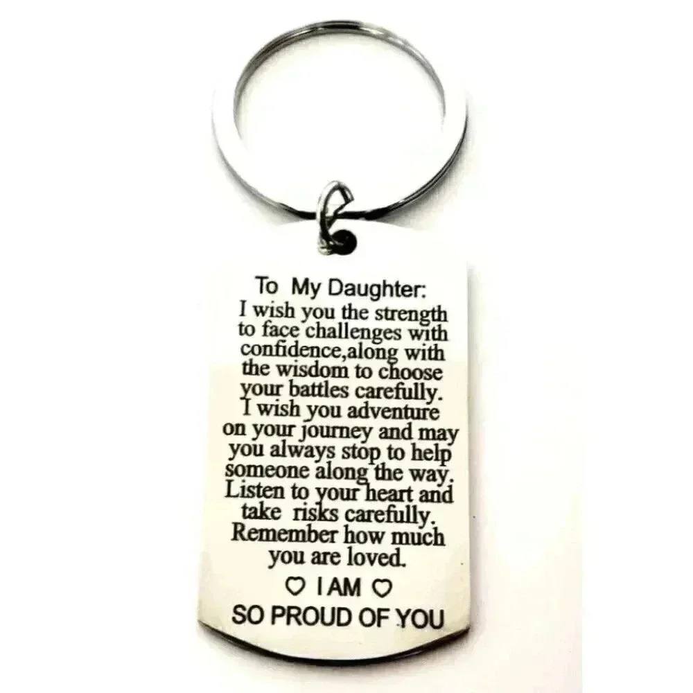 To my Daughter I'm So Proud Of You Keychain